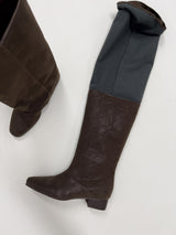 Peanut Fold Layered Long Boots