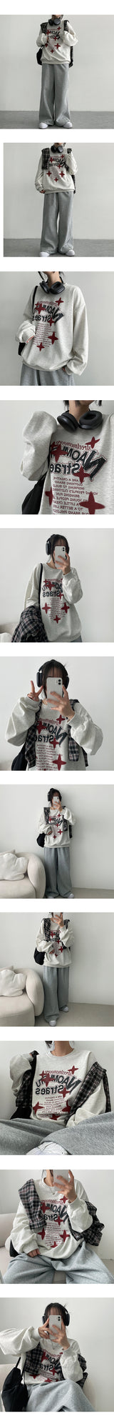 [3-length][S–3XL]NIT カットワイドスウェットパンツ (3 colors)