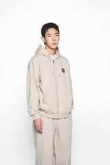 25SS BOX BASIC LOGO HOODIE ZIP UP ESSENTIAL BEIGE