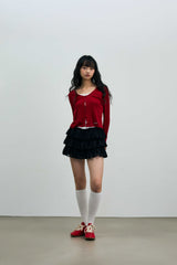 MINI HEART CANCAN SKIRT PANTS / BLACK
