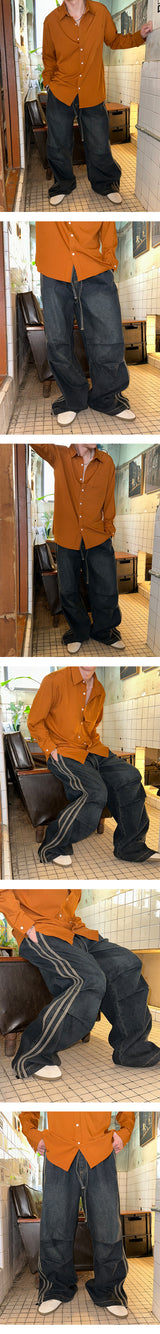 [UNISEX] パラシュートトレーニングデニムパンツ