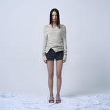 LOW-RISE SHORT PANTS (CHARCOAL)
