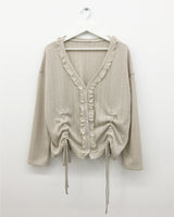 Punch Shirring Ruffle Cardigan (3color)