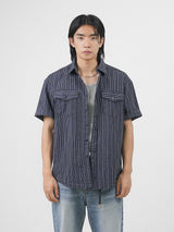 Stripe seersucker shirts 2color
