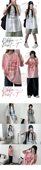 valet ribbon short sleeve T-shirt