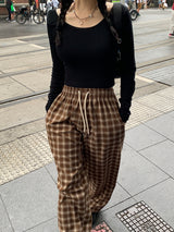 [MADE] Vino Checkered Banded Waist Pants