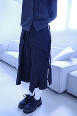 Maroon button bermuda pt (3color)