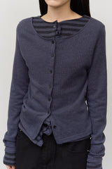 (W) Ruffled Layered Cardigan