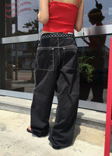COLOR STITCH WIDE PANTS