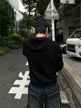 Rick Diagonal Button Waffle Hoodie