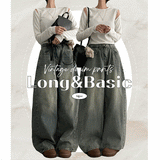 [Basic, Long/S~XL] Gus Washing Pintuck Wide Denim Pants