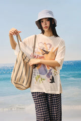 ウォーターカラーグラフィティメッシュTシャツ