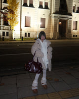 Half fur coat of soft tteokbokki