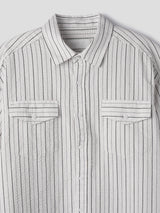 Stripe seersucker shirts 2color