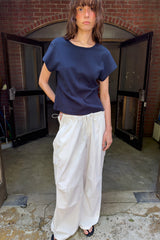 BACK CUT OUT TEE - NAVY