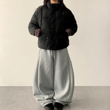 Daring checkered lining point short padded coat