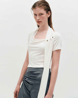 サテンドレープトラウザーズ _ グレー