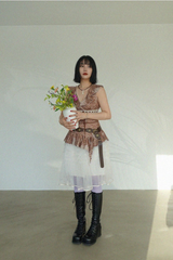 LAYERED TULLE RUFFLE MINI SKIRT (3COLORS!)