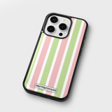 コージーストライプエポキシバンパーケース (ビンテージミックス / ピンクグリーン)
