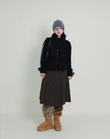 Hakata Stripe Coloring String Knitwear Zip-Up
