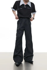 Embroidered Flare Dress Trousers