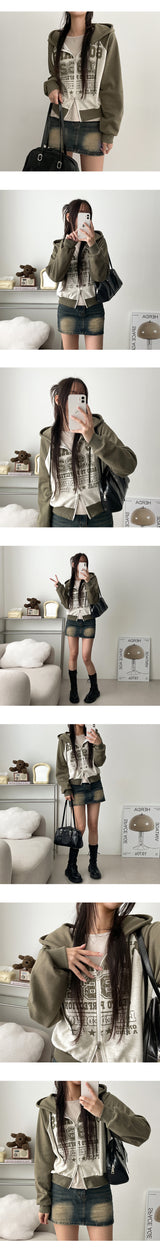 DSean2Way Crop Nagrang Hooded Zip-Up