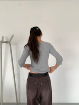 BOAT NECK MID SLEEVE TEE (4C)
