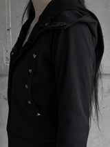 studded slim fit hooded zip-up (2color)