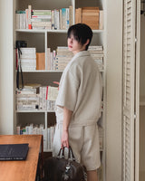 Bound Tweed Half Shirt Jacket 