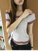 ラスレースオフショルダーTシャツ(3color)