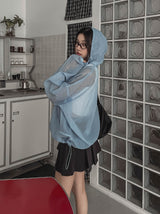 Rainy Square Hooded Zip-Up