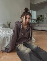 Noxie Pigment Embroidered Two-Way Hood Zip Up