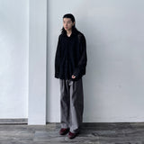 Washed Multi-Button Wide Pants