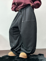 MINK🐻🧸RIVET STRING LONG WIDE PANTS 💙🖤2COLOR