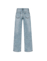 Celeste Glitter Hotfix Denim Pants Light Blue