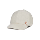 VA Curved Stud Tweed Ball Cap / White