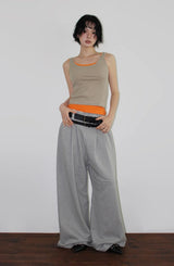 RAW-CUTTING RIVET SWEAT PANTS