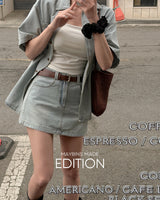 [MADE] Reun denim shirt & skirt set (with belt)