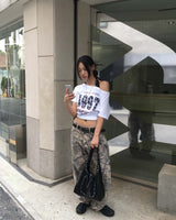 Tree denim pants