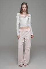 Morning mist ribbon bolero, White