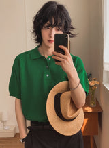 ベルナラインカラーニットショートスリーブTシャツ
