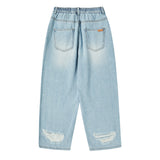 25SS DESTROYED DENIM BANDING PANTS LIGHT BLUE