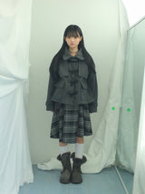 Charcoal Blend Checkered Layered Skirt