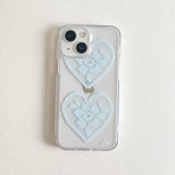 blue heart lace jellhard phone case