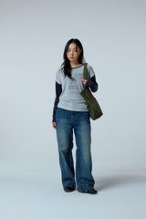 Street league blur artwork double layer long sleeve (Navy)