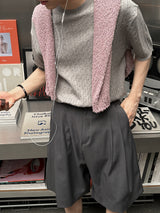 Pleddy Bermuda Tuck Half Slacks (3color)