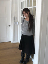 26SS★ [MADE] Oeun Round Button Three Quarter Sleeve T-Shirt