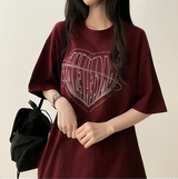 Face Heart Boxy Fit Short Sleeve T-shirt