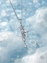 coral starfish seahorse necklace