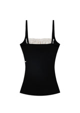 KY07-STRING SHIRRING SLEEVELESS(BLACK)